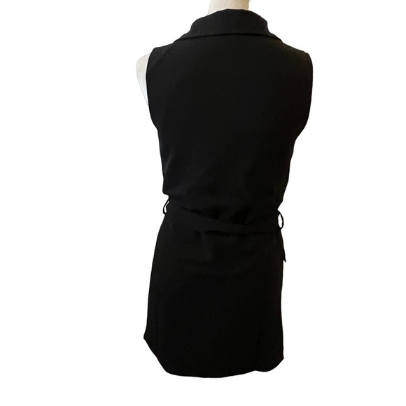 Anthropologie Black NWT Wrap Dress with Sash and Sleeveless Turkey Polyester XXS - Picture 2 of 8